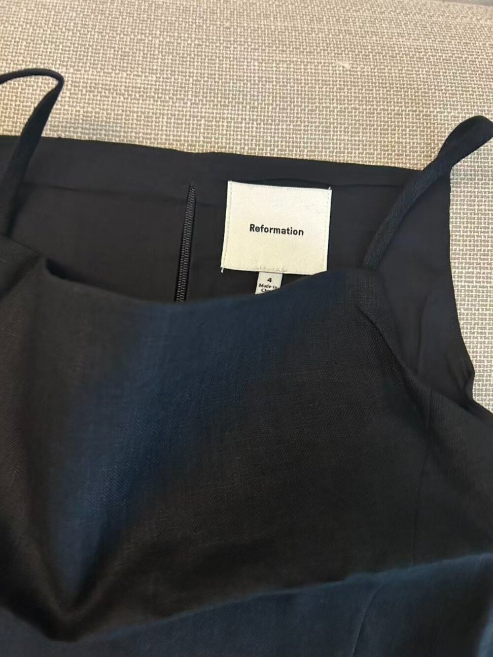 Reformation Finley Linen Top Sz4 Black Noir French Quiet Lux - Picture 4 of 6